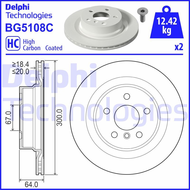 Гальмівний диск Delphi BG5108C
