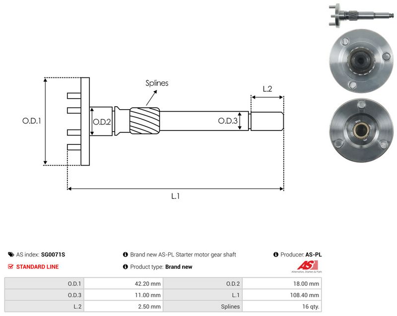 AS-PL SG0071S Repair Kit, starter