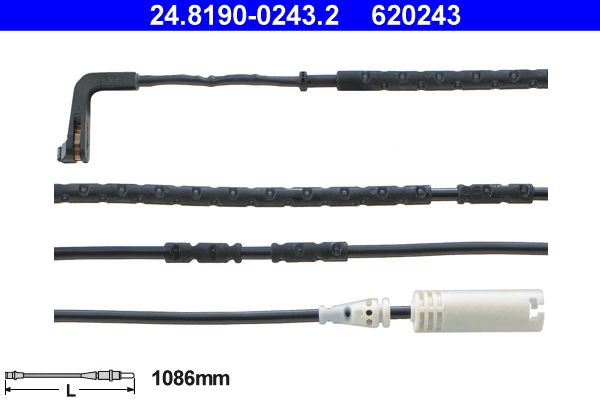 Senzor de avertizare,uzura placute de frana 24.8190-0243.2 ATE