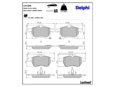 DELPHI LP1309 Brake Pad Set, disc brake