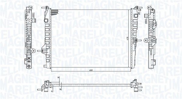 Радіатор, система охолодження двигуна, Magneti Marelli 350213199300