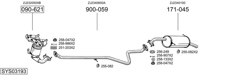 BOSAL kipufogórendszer SYS03193