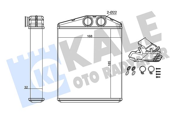 KALE OPEL радиатор отопления Signum,Vectra C,Fiat Croma 05-,Cadillac,Saab