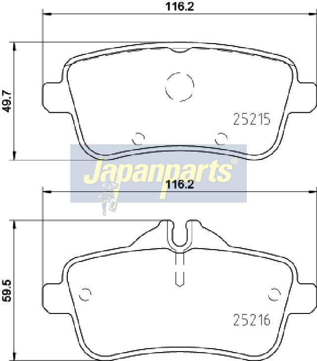 JAPANPARTS Комплект тормозных колодок, дисковый тормоз