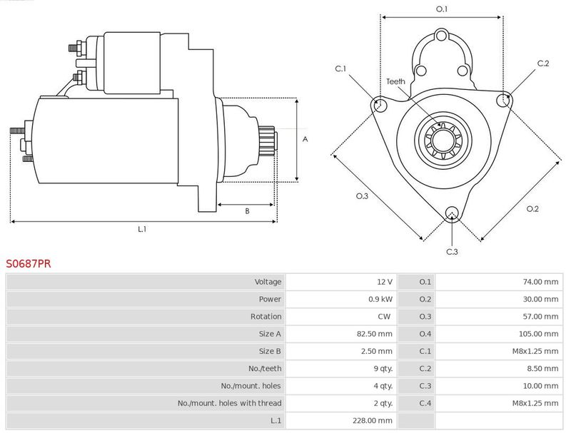 Стартер, Auto Starter S0687PR