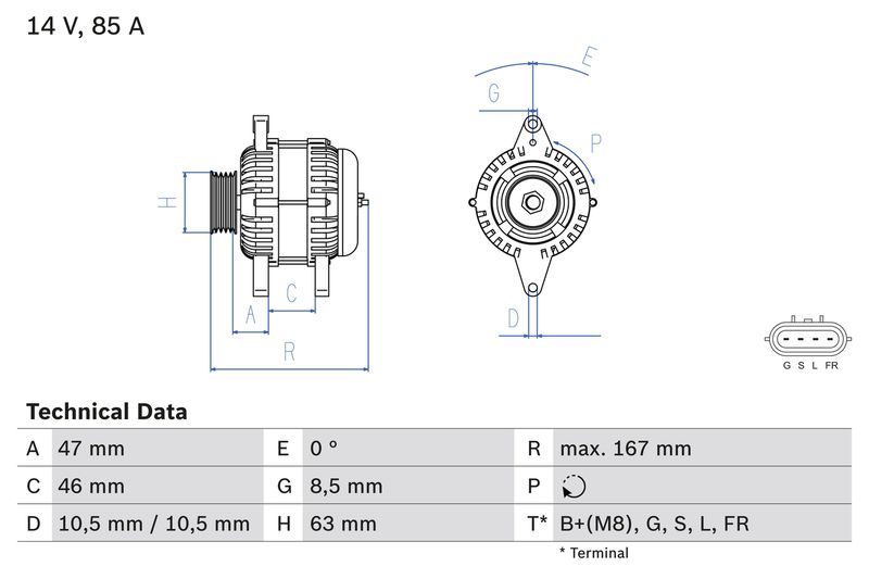 BOSCH Dynamo / Alternator 0 986 080 480