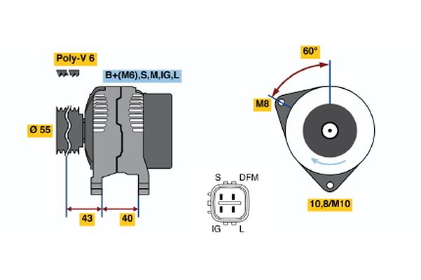 Bosch Alternator 0 124 315 016