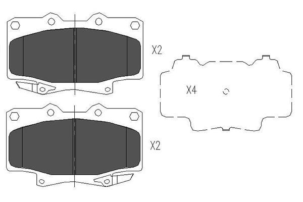 Комплект гальмівних накладок, дискове гальмо, Kavo Parts KBP-9043