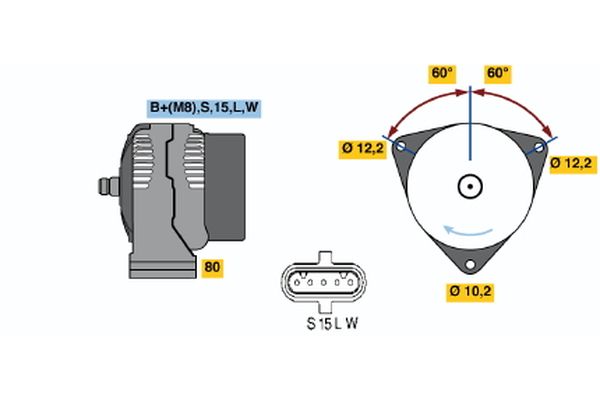 Bosch Alternator 0 123 525 504