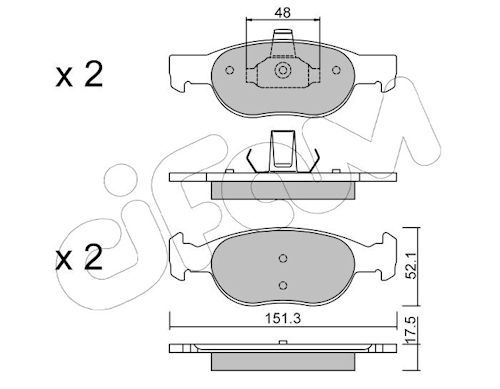 CIFAM 822-079-2 Brake Pad Set, disc brake