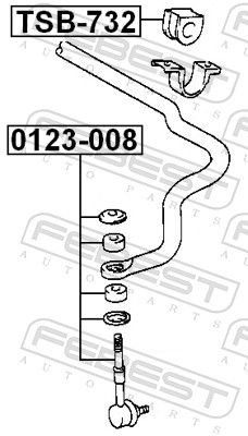 FEBEST 0123-008 Link/Coupling Rod, stabiliser bar
