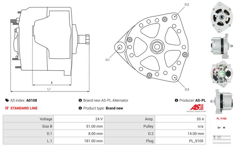 AS-PL A0108 Alternator