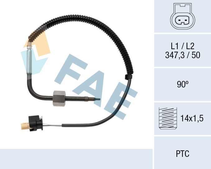 Sensor, temp. gas escape