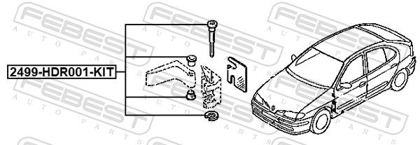 Комплект для монтажу, двері, Febest 2499HDR001KIT