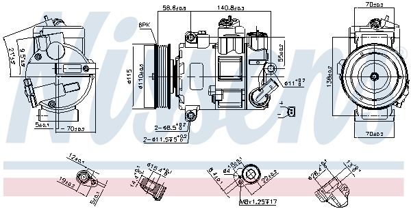 Компресор кондиціонера VW-TOURAN TDI 03- аналог 89020 (Nissens)