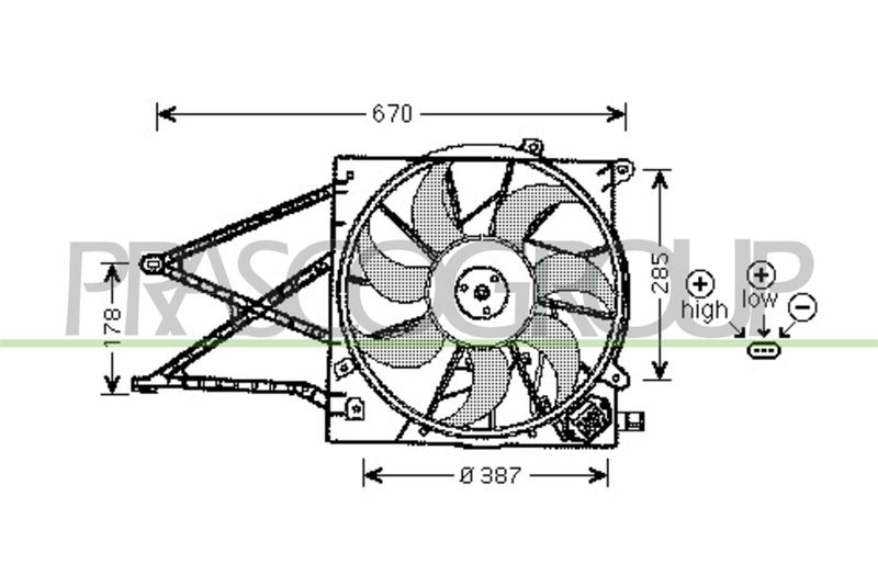 PRASCO ventilátor, motorhűtés OP017F003