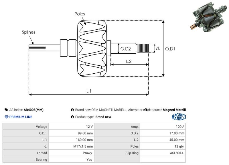 AS-PL AR4006(MM) Rotor, alternator