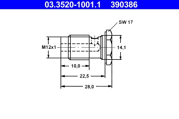Surub gaurit 03.3520-1001.1 ATE