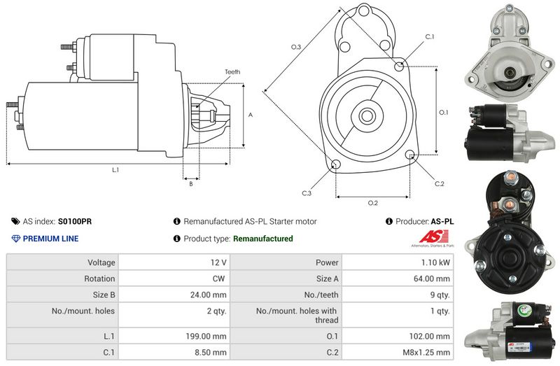 AS-PL S0100PR Starter