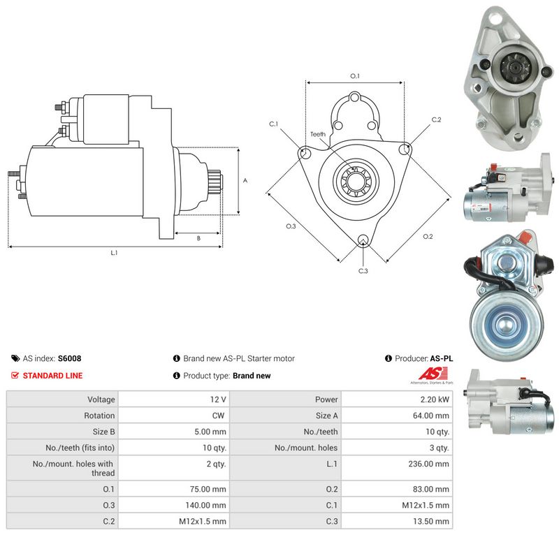 Starter, AS-PL S6008