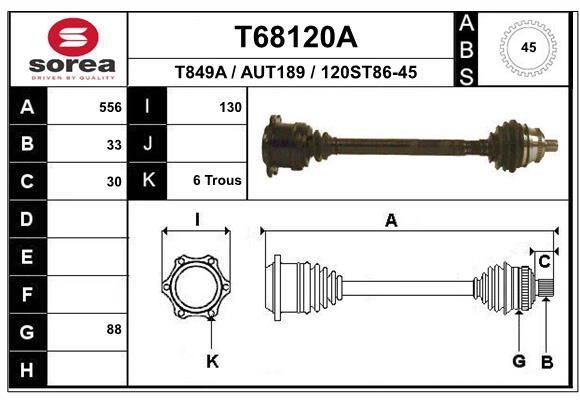 EAI hajtótengely T68120A