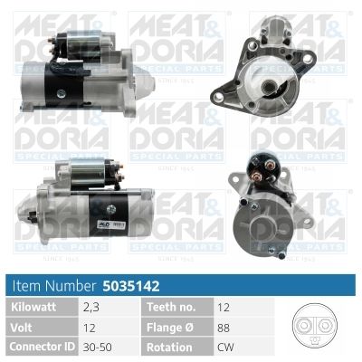 MEAT & DORIA Startmotor / Starter 5035142