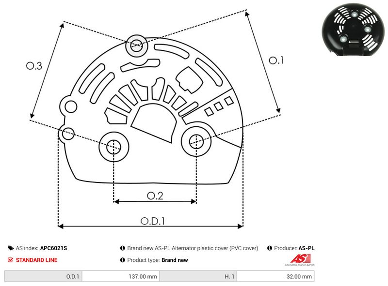Kaitsekate, generaator, AS-PL APC6021S