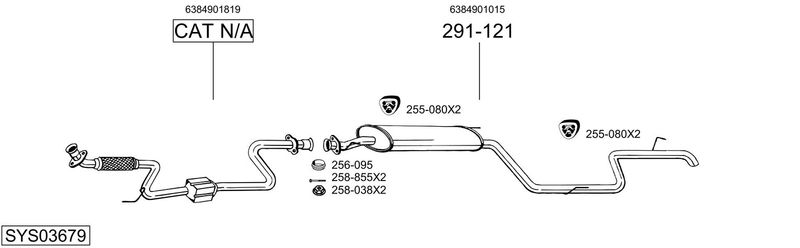 BOSAL kipufogórendszer SYS03679