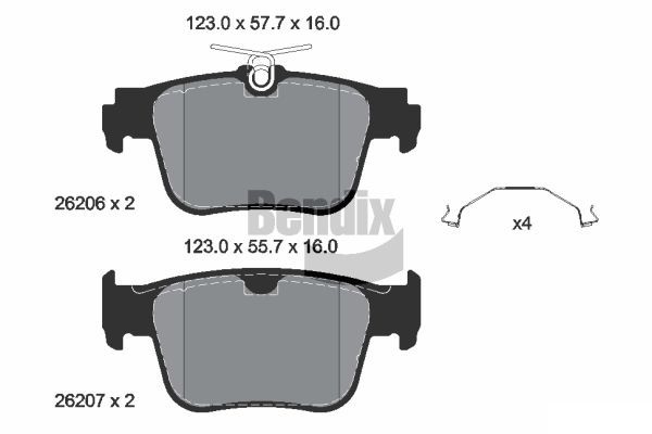 BENDIX Braking fékbetétkészlet, tárcsafék BPD1664