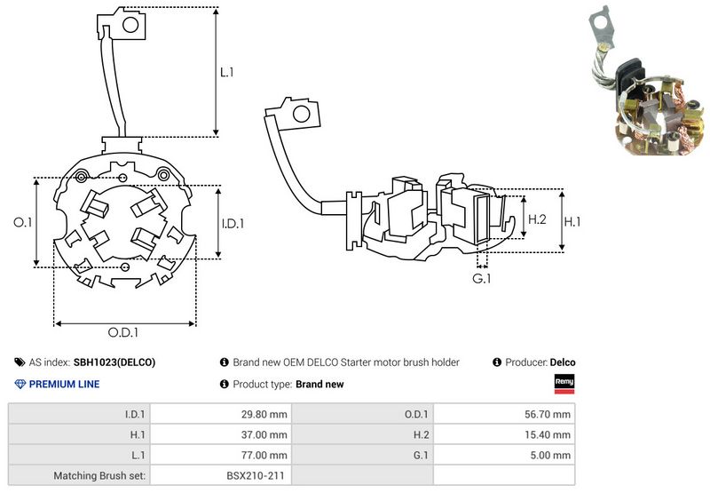 AS-PL SBH1023(DELCO) Holder, carbon brushes