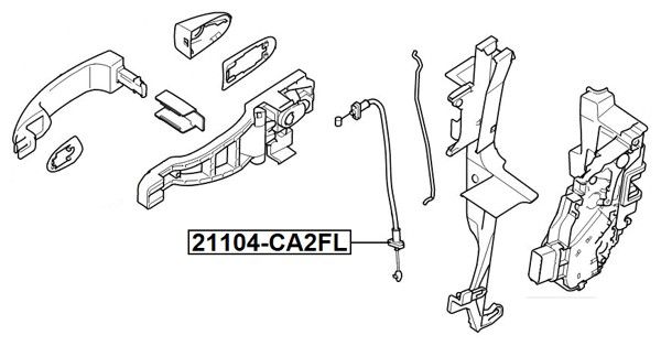 Cable de accionamiento, desbloqueo de puerta