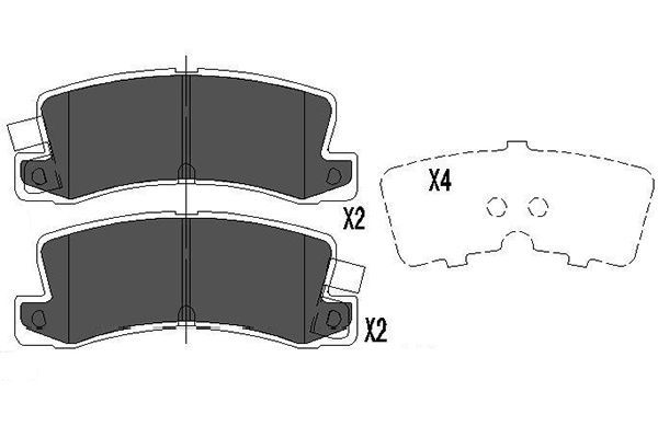 Комплект гальмівних накладок, дискове гальмо, Kavo Parts KBP-9058