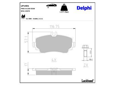 DELPHI LP1401 Brake Pad Set, disc brake