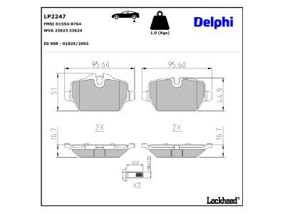 DELPHI LP2247 Brake Pad Set, disc brake