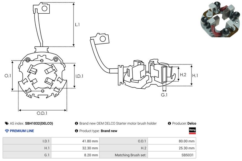 AS-PL SBH1032(DELCO) Holder, carbon brushes