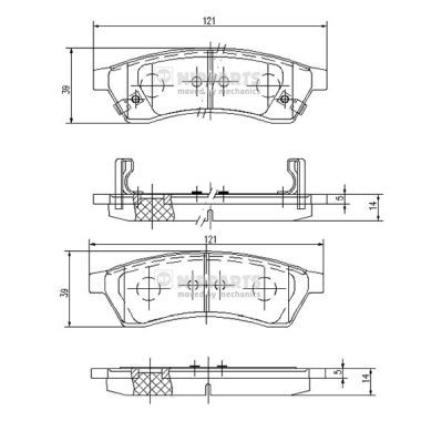 Комплект гальмівних накладок, дискове гальмо, Nipparts J3610904