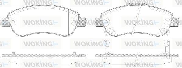 Комплект гальмівних накладок, дискове гальмо, Woking P1389302