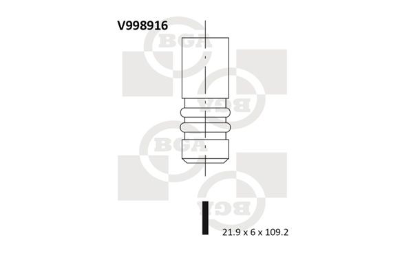 Впускний клапан, Bg Automotive V998916