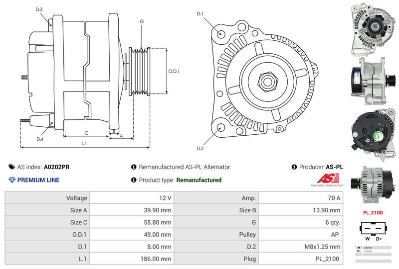 AS-PL A0202PR Alternator