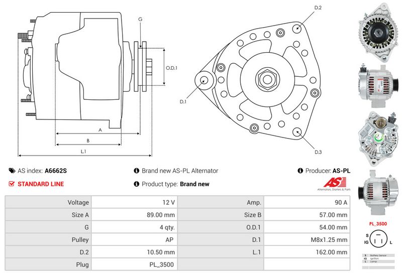 AS-PL A6662S Alternator