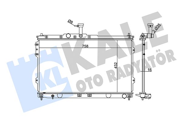 KALE HYUNDAI радіатор охолодження H-1 2.4/2.5CRDi 08-