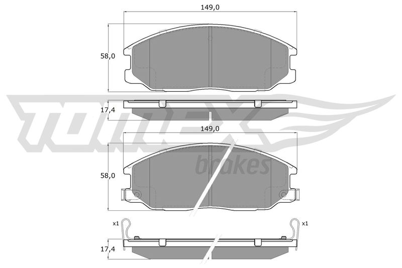 TOMEX Brakes fékbetétkészlet, tárcsafék TX 14-54