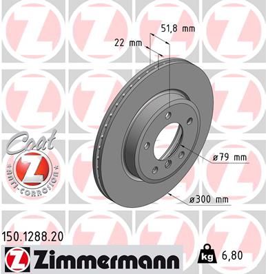 Гальмівний диск, Zimmermann 150.1288.20