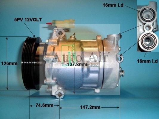 Auto Air Gloucester 14-1213 Compressor, air conditioning