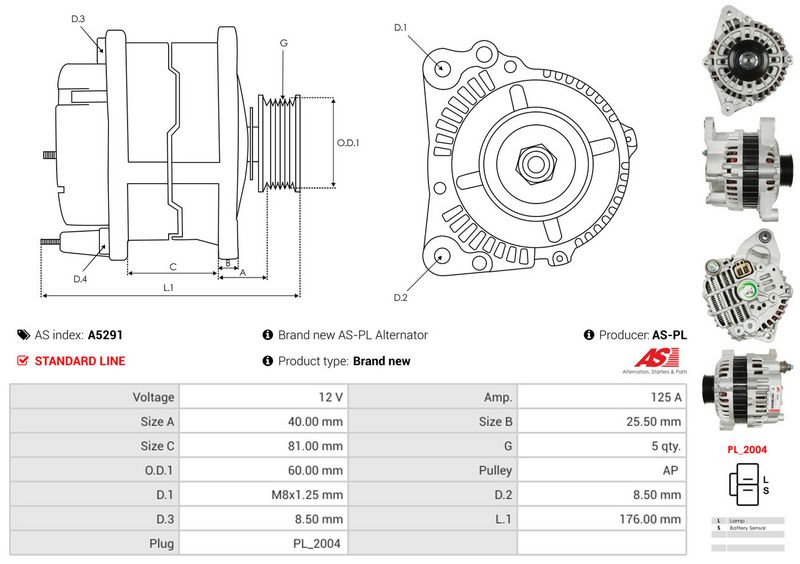AS-PL A5291 Alternator