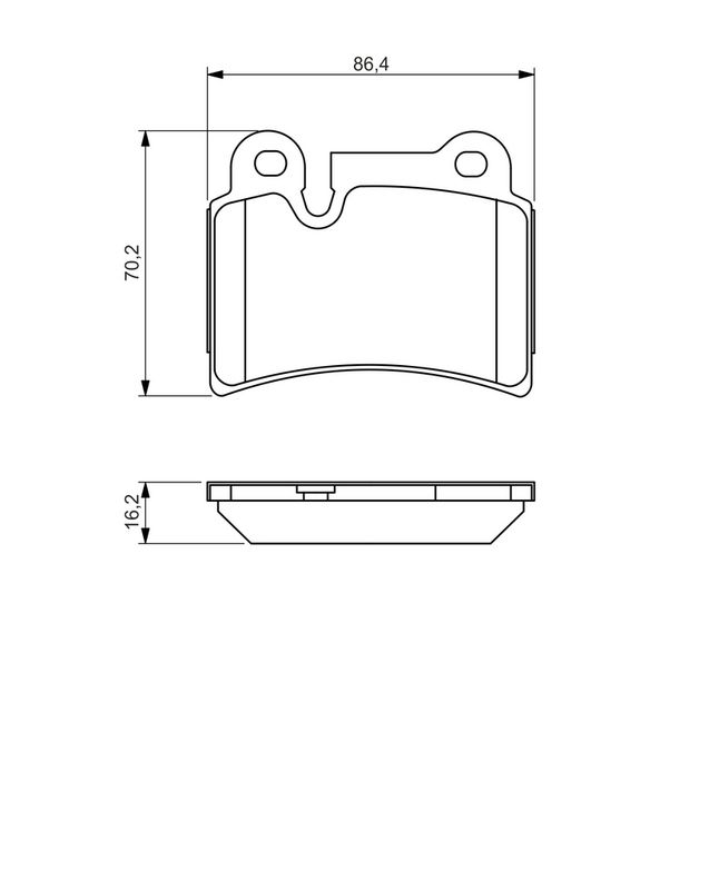 Piduriklotsi komplekt, ketaspidur, BOSCH 0 986 494 210