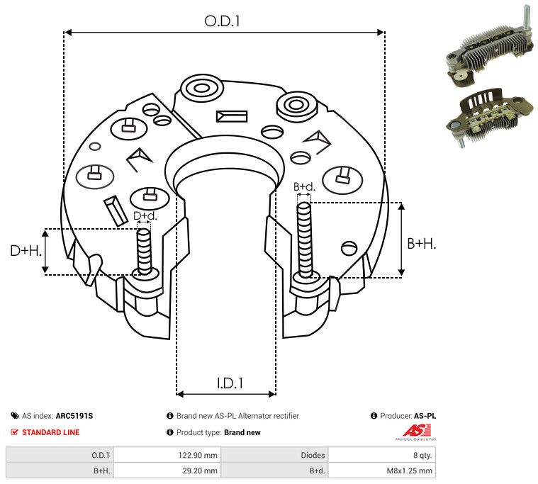 AS-PL ARC5191S Rectifier, alternator