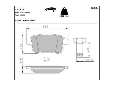 DELPHI LP2126 Brake Pad Set, disc brake