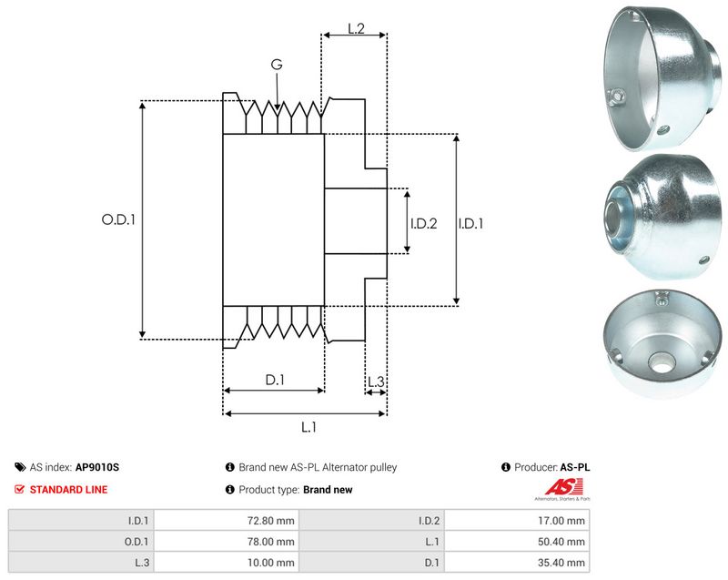 Rihmaratas, generaator, AS-PL AP9010S