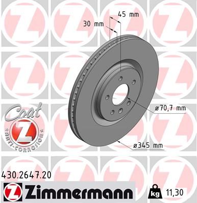 Гальмівний диск, Zimmermann 430.2647.20